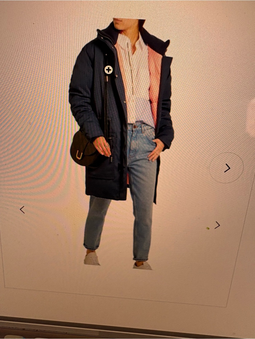 ACNE STUDIOS Alston Tech Coat Size 36 Tags Attached, Navy with Pink Lining